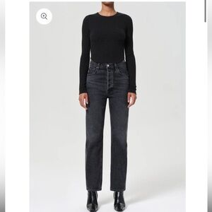 AGOLDE High Rise 90s Pinch Jean - Black - Size 25